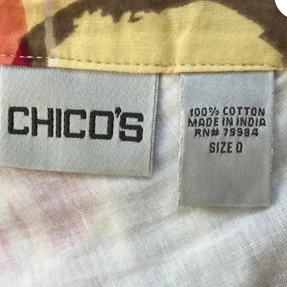 Chico’s Gorgeous Colorful Full Circle Skirt Lined 100% Cotton Size Small (4-6)